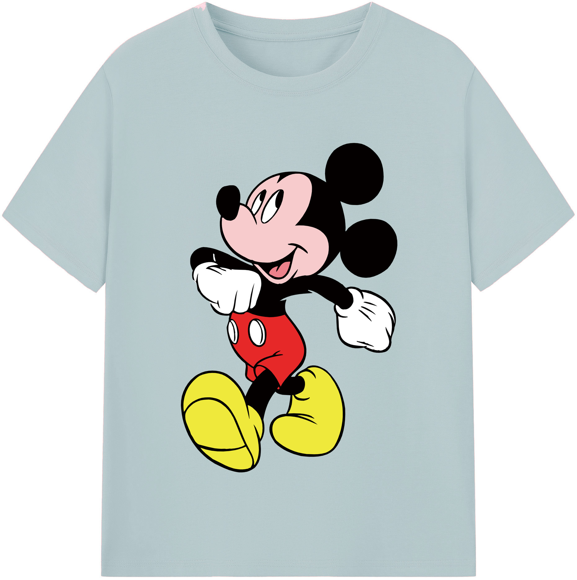 （画像用） ミッキーマウス Mickey Mouse 綿100％半袖Tシャツ（フロントプリント）